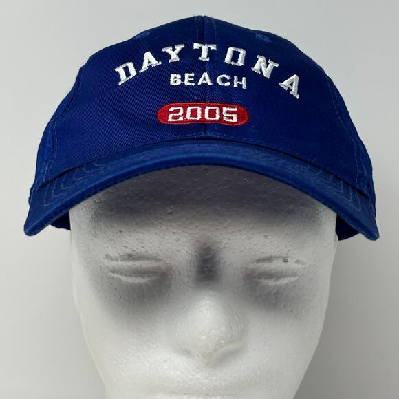 Vintage Y2Ks Daytona Beach 2005 Hat Baseball Cap Florida 6 Panel Strapback Blue - Picture 2 of 9